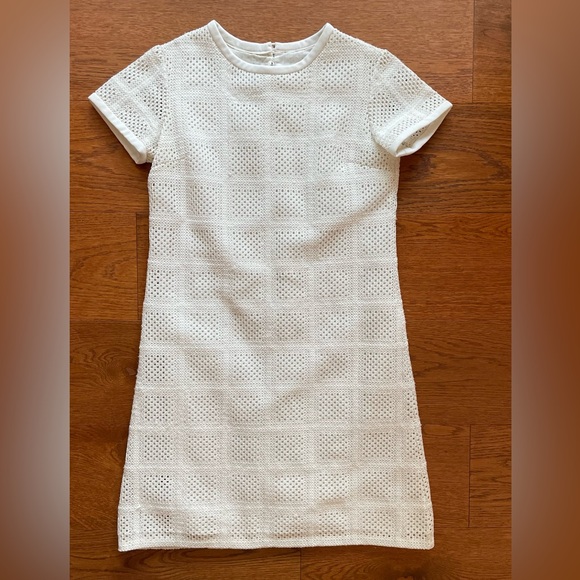 Crochet-style Vintage 60s sweater sheath dress medium - Picture 2 of 8